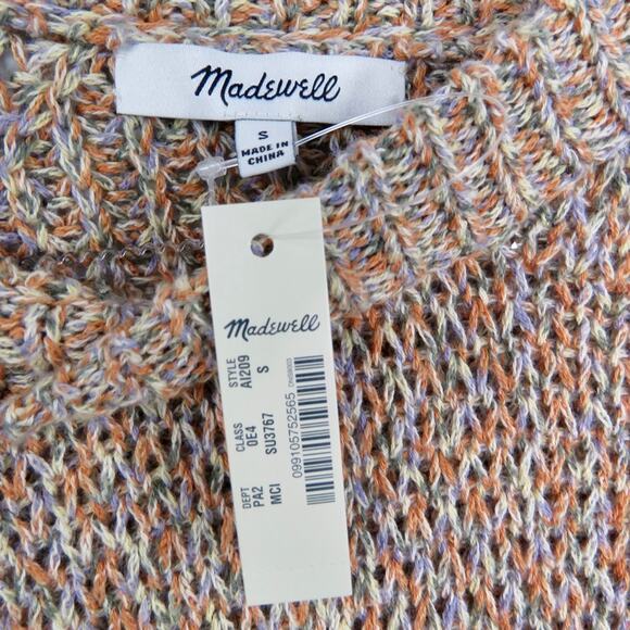 Madewell Beverly Pullover Sweater Pink Mauve Marled Knit Crewneck Sweater Small - Picture 6 of 8